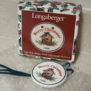 LONGABERGER Basket - 1999 Merry Christmas Basket Tie-On 36935